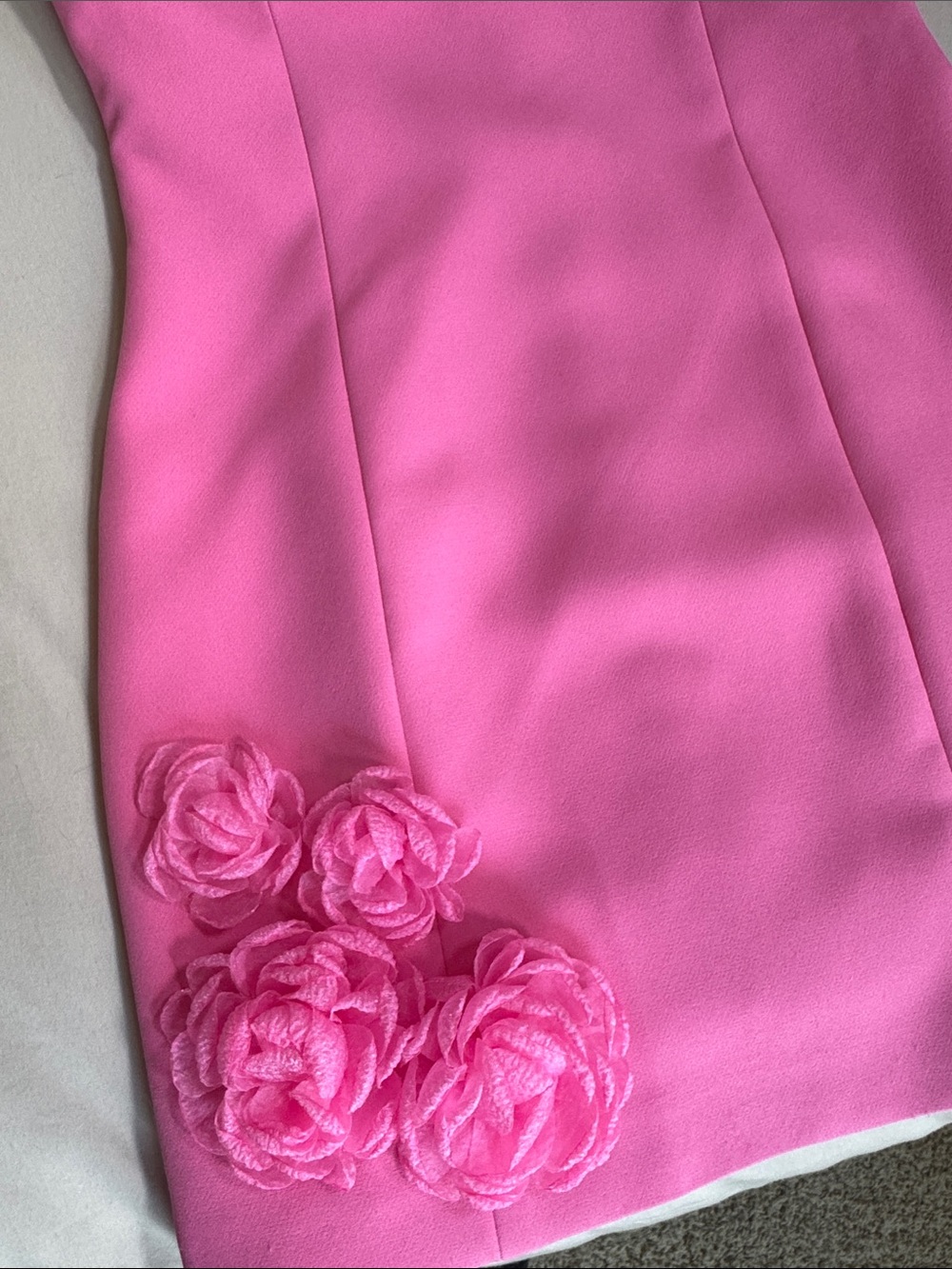 Elliatt Trompe Pink Mini Dress with Floral Appliqués - Picture 4 of 8